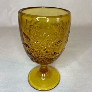 Vintage Indiana Iridescent Carnival Goblet-Harvest Gold Grape